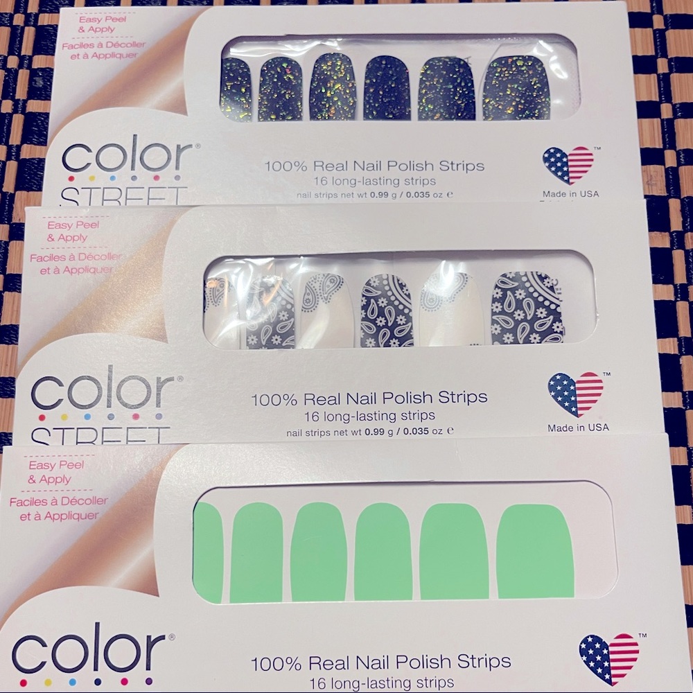 NIB 3 Packs of Color Street Kilowatt, Bandana Republic, and Deepwater Opal